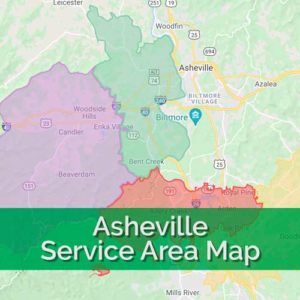 Asheville pet care service area map